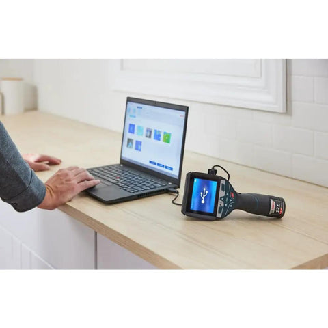 12V Max Connected Thermal Camera With 500 Sharp Thermal Images Storage For On Site Inspections connected to laptop
