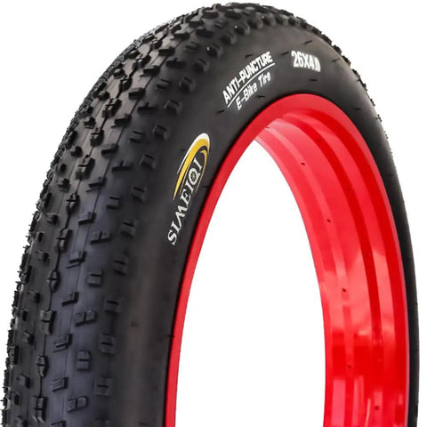 26x4.0 Inch Beefy Fat Bike Tire And Tube For Electric Bikes Foldable Replacement Tire All Terrain Mountain Snow Urban City Street Road Bicycle Anti Puncture Layer Durable Nylon And Rubber Construction, black tread tire