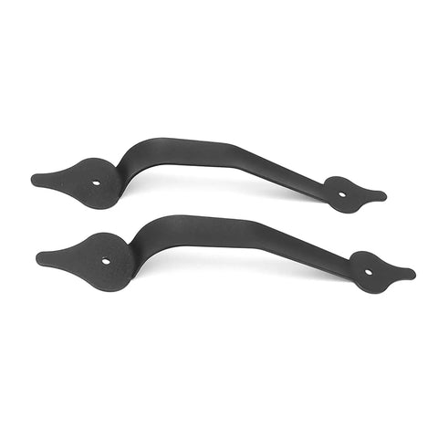 Beefy Heavy Duty Carbon Steel Garage Door Handle Set, Rustproof Matte Black Hinge Handles For Garage Shed Cabinet Barn Doors, 2 Pack, 16.1 Inch Long, Weatherproof Hardware, pair