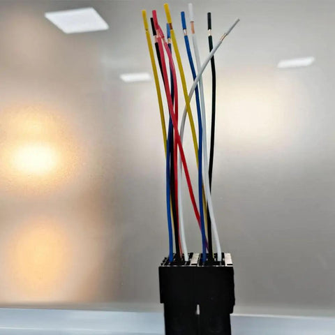 12V 30A 5 Pin SPST Automotive Relay With Harness Kit showcasing multiple colored wires and black socket connector
