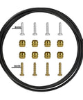 CYSKY bike hydraulic brake hose kit, 2500mm black hose with 4 BH90 and 4 BH59 fittings and 8 brass olives