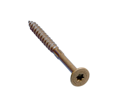 Strong-Drive Framing Screws 0.160 Inch By 3 Inch Sawtooth Point 6-Lobe Drive Quik-Guard Low Profile Head Tan single screw