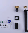 Components of Matte Black Wall Mount Tub Filler Faucet With Extra Long Spout, Single Handle Bathtub Set, No Drip Ceramic Disc Core