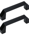 Aluminium Alloy Industrial Cabinet Handles Set of 2 U Shape Rectangular Drawer Pulls with Screws Black 120mm Center Hole 140x20x37mm