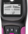 Stud Finder Wall Scanner, Electronic Stud Detector with LCD Display showing controls for detecting wood, metal, and AC wire.