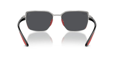 Rear view of Scuderia Ferrari Collection Sunglasses RB3743M Matte Red On Gunmetal With Dark Grey Lenses 58mm, showcasing temple design.