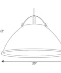 Diagram of Tre One Light Pendant Graphite Finish With Tri Arm Industrial Shade For A Cool Industrial Vibe Vented Metal Design 20 Inch