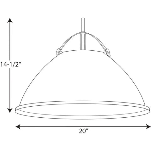 Diagram of Tre One Light Pendant Graphite Finish With Tri Arm Industrial Shade For A Cool Industrial Vibe Vented Metal Design 20 Inch