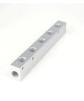 G1 4 Inch BSP Port Pneumatic Manifold Block, 5 Way 7 Port Aluminum Splitter, Solid Aluminum Construction For Air Water Gas Oil Lines