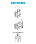 Diagram showing assembly of 10 Pack 2020 T Slot Aluminum Extrusion 300mm European Standard Anodized Black for DIY projects.