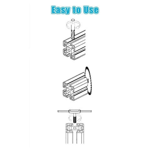 Diagram showing assembly of 10 Pack 2020 T Slot Aluminum Extrusion 300mm European Standard Anodized Black for DIY projects.