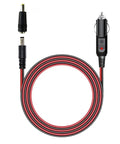 Heavy Duty 12 To 24 Volt Car Charger Cable With Dual DC Plug Sizes For Five Point Five By Two Point One Millimeter And Four Point Zero By One Point Seven Millimeter To Car Cigarette Lighter Male Plug LED Indicator Four Foot Cord And Three Amp Fuse