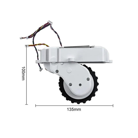 Side view of Left And Right Walking Wheel Set For Robot Vacuum Cleaner Built Tough Replacement Wheels Mijia with measurements