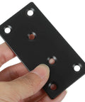 Black Stainless Steel Corner Brackets Set Of 10 With Protective Coating, 6 Hole Straight Metal Plates For Furniture, easy to hold