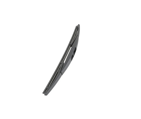Premium Rear Wiper Blade For 14 Inch Rides Featuring Hassle Free Quick Clip Hookup and All Weather Coated Rubber, side view.