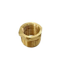 One Quarter Inch NPT Male To One Eighth Inch NPT Female Brass Reducer Hex Bushing Threaded Pipe Fitting Reducing Adapter