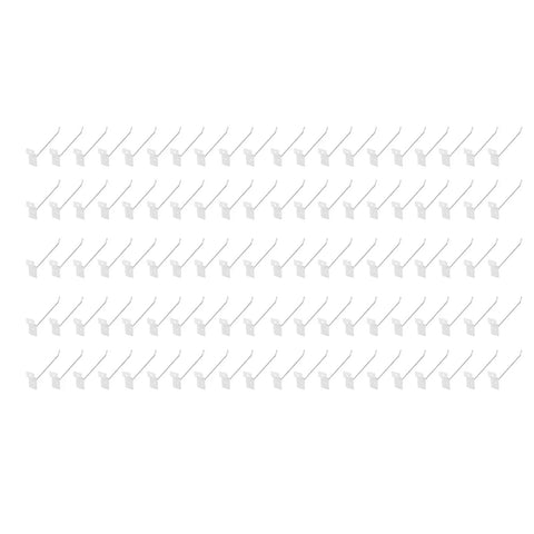Slat Wall Hooks For Retail Displays 50 Pack 15cm Iron Panel Wire Hooks 3.3mm Silver Electroplated with upturned end and flat tip