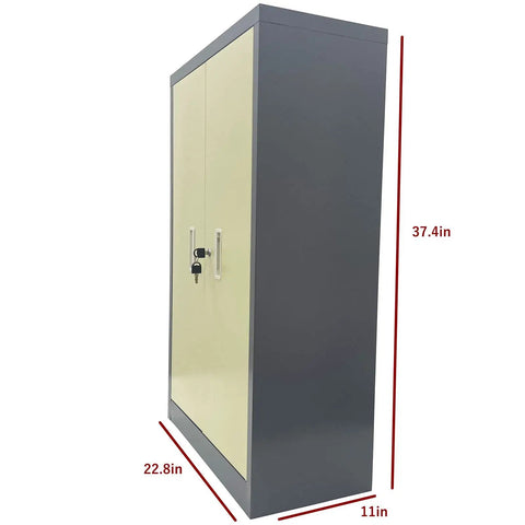 Side view of 60-Drawer Bolt And Nut Storage Cabinet For Workshop, Hardware Organizer With Door, Steel Tool Parts Cabinet