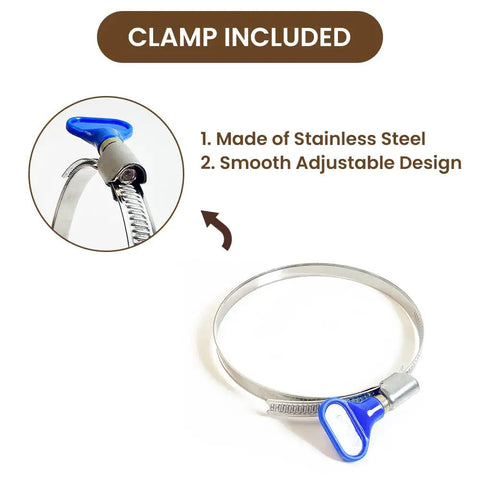 Stainless steel clamp for Dust Collection Bag For Planers And 4 Inch Woodworking Machines 30 Micron Filter 4 Inch Port.