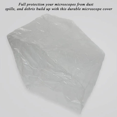 Rugged PVC Microscope Dust Cover For Full Size Lab Microscopes, Waterproof And Dustproof Shield Keeps Dust, Spills, And Debris Off SW380B 40X-2500X Gear, 22 X 13 X 20.8 Inches, Fits Medium To Large Microscopes, Easy Clean clear PVC microscope dust cover