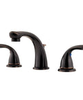 Two Handle Eight Inch Widespread Bathroom Faucet In Tuscan Bronze Finish With Pforever Seal Ceramic Disc Valve Deck Mounted