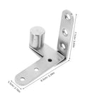 Heavy Duty Stainless Steel Hidden Door Pivot Hinges For No Fuss Smooth Operation And Versatile Bookcase Doors 1 Pair Veemoon Hidden Door Hinge System With Rust Resistant Construction And Soft Close Capability, showcasing L-shaped stainless steel hinge with holes.
