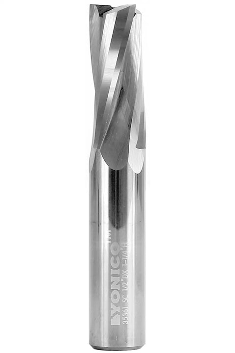 Upcut Router Bit Spiral Three Flute Solid Carbide CNC End Mill Half Inch Diameter Half Inch Shank Model 35361 SC Heavy Duty Tool