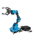 Six DOF Aluminum Robotic Arm Kit With Serial Bus Servo For Scratch And Python Education For Gearheads Inverse Kinematics Multiple Control Methods Self Learning Drawing And Imitation For Creative Coding Projects, blue