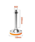 Set Of 6 Heavy Duty Adjustable Leveling Feet Built To Shut Down Floor Wobble On Furniture And Workbenches Rock Solid Non Slip Carbon Steel Screw Bases Keep Everything Locked Tight, 200mm height, 120mm base.