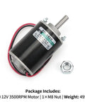 High Torque 12V DC Brushed Motor, 30W, 3500RPM, Reversible CW CCW with short shaft and included nut, ideal for DIY and robotics.