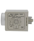 Multi Range 8 Pin Electric Timer Relay With Socket Base For 24V 110V 220V 380V Adjustable Delay And Quick Setup NA/NB/NC/NE/ND Series Plug And Play Ready Reliable Control Timer For Industrial Circuits, side view with pin base