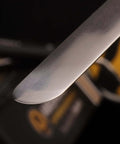 Close-up of a hardened blade from the Durable 3D Print Removal Tool Kit With Pro Grade Comfort Grips And Hardened Blades For Easy Print Separation