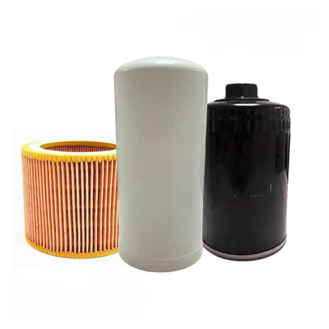 Beefed Up Heavy Duty Industrial Air Filter Kit For Excavator Pneumatic Systems showing three filter elements in different sizes