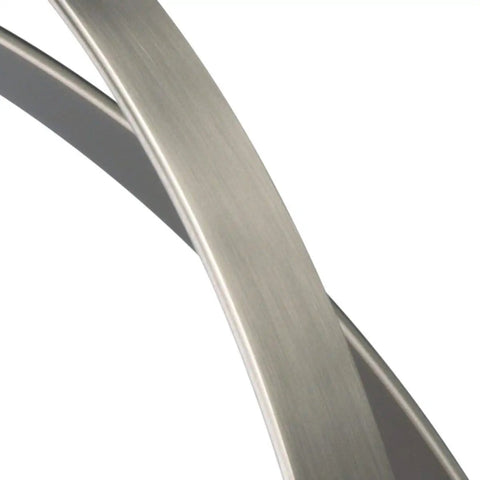 Close-up of Astronomy Inspired Equinox Three-Light Sphere Pendant In Burnished Silver concentric rings.