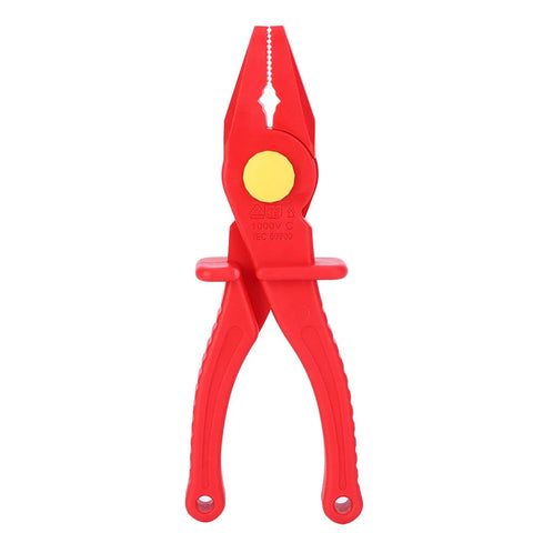 Heavy Duty 1000V Insulated Needle Nose Pliers Rock Solid Wire Cutter With Rugged Plastic Handles For Live Circuit Work And Top Shelf Precision On Any Quick Electrical Job.