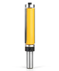Heavy Duty Flush Trim Router Bit Featuring Dual Precision Bearings 1/2 Inch Shank 2-1/2 Inch C3 Carbide Blade for precision woodworking.
