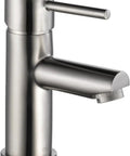 Modern Brushed Nickel Single Hole Bathroom Faucet With Single Handle And Drain Assembly Included, Easy Install Fits 4 Inch 3 Hole