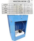 Induction motor specs and design, featuring 1.5 HP output and details for Badass 3 Phase Cold Saw With 14 Inch Blade.