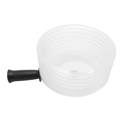 Heavy Duty Hole Saw Dust Collector With Secure Rubber Grip To Beat The Dust On Recessed Lighting Jobs And Keep Workspaces Clean While You Drill Through Drywall Or Concrete, clear dust bowl with black grip handle.