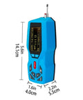 Slick Handheld Digital Surface Roughness Tester Portable Profilometer measuring Ra Rz with display and buttons in blue.