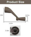 Three Eighths Inch Spline Crank Handle Replacement For 1974 To 1995 Casement Windows with size measurements in stone finish.