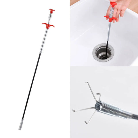 Extendable Flexible Grabber Claw Reacher Tool With 4 Claws For Narrow Spaces And Tight Corners, Bendable Hose Pickup For Litter, Drain Clog Removal, Reaching Assist For Home Sinks And Toilets, Size 0.57m