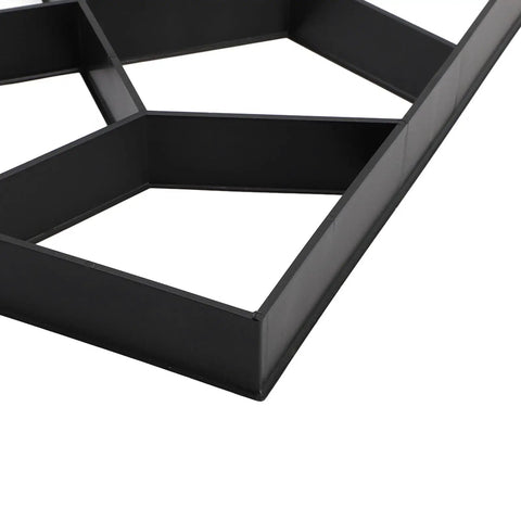 Side view of Walk Maker Stone Mold Kit 15.7x15.7x1.6 Inch Reusable Concrete Paver Molds for DIY outdoor projects, black ABS construction.