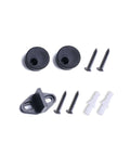 Sliding Barn Door Hangers J Shape 2 Pack Black Solid Steel With POM Wheels 170 Lb Capacity components including end caps and screws