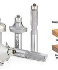 7 Pc Heavy Duty Carbide Tipped Router Bit Set With Solid One Half Inch Shank No Frills Woodworking Kit showcasing various router bits.