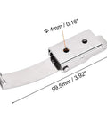 Side view of uxcell 3.92-inch SUS304 stainless steel draw toggle latch with spring-steel hook, 2 pcs