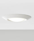 Canless Led Recessed Light Six Inch 3000K Warm White Yields A Sweet Nine Hundred Twenty Five Lumens At Lean Wattage For Real Bang Buck Savings Smooth Zero Cut Drywall Swap And Dead Nuts Reliable Wet Rating Bundled In Crisp White Finish Four Pack showing sleek design installed in ceiling.