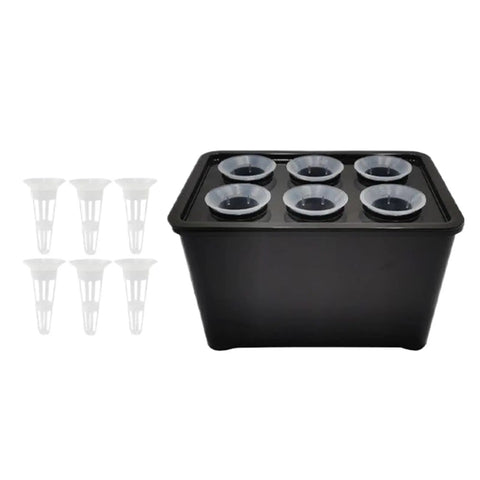 6 Hole Hydroponic Growing Box System For Vegetables Fruits And Flowers Indoor Outdoor Garden Kit with net cups