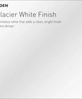 Glacier White Finish sample showcasing a clean, bright look for design aesthetics.