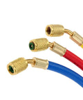 60 Inch Refrigerant Charging Hose With Ball Valve For R134A R12 R22 R502 R404 HVAC Manifold Gauge 1/4 Inch Threads Set